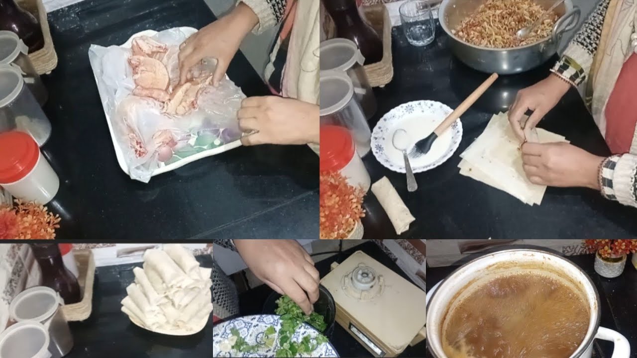 Ramadan Prepration ✅️ Chicken Spring Roll✅️Cleaning & Cooking Routine✅️