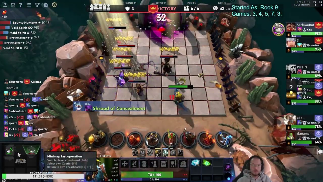 4 Cents/Monks/Gods with Free Carry! Dota Auto Chess! Season 33!