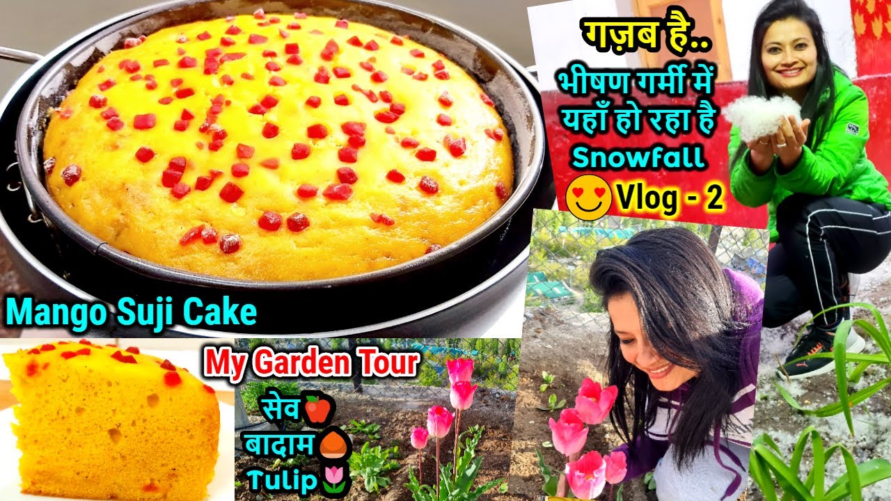 Eggless Suji Mango Cake Without Maida, Atta,Oven & Milk Powder| Suji/Rava Mango Cake |आम केक |Vlog-2