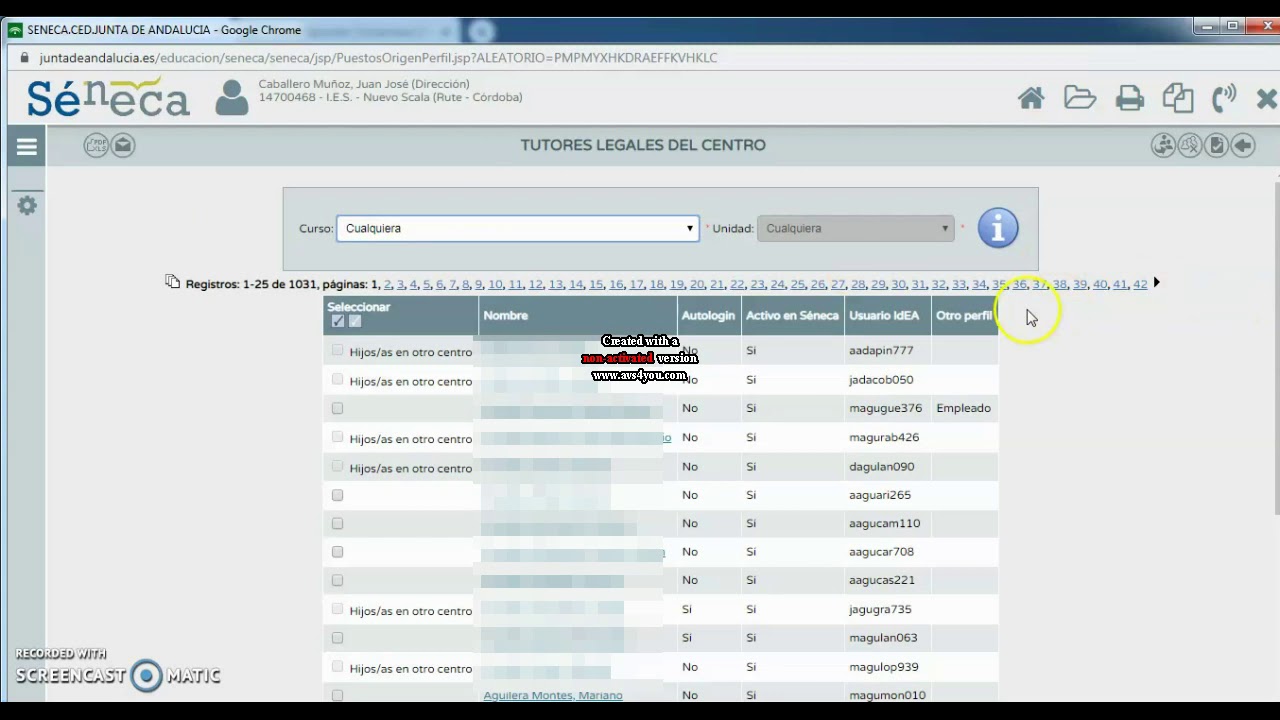 Configuración de PASEN en un centro educativo