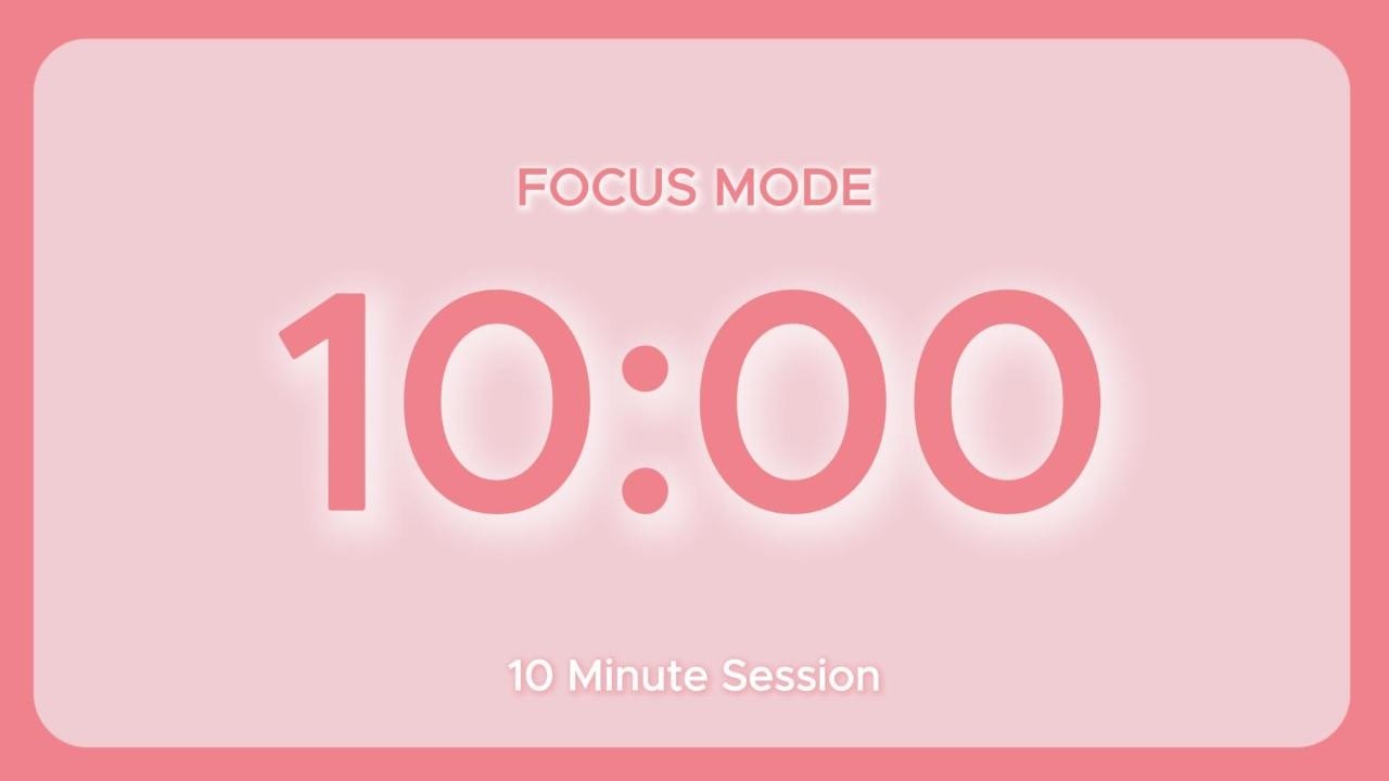 10 Minute Pomodoro Timer ⏱️ | Study Focus Timer | No Music | Bell Sound