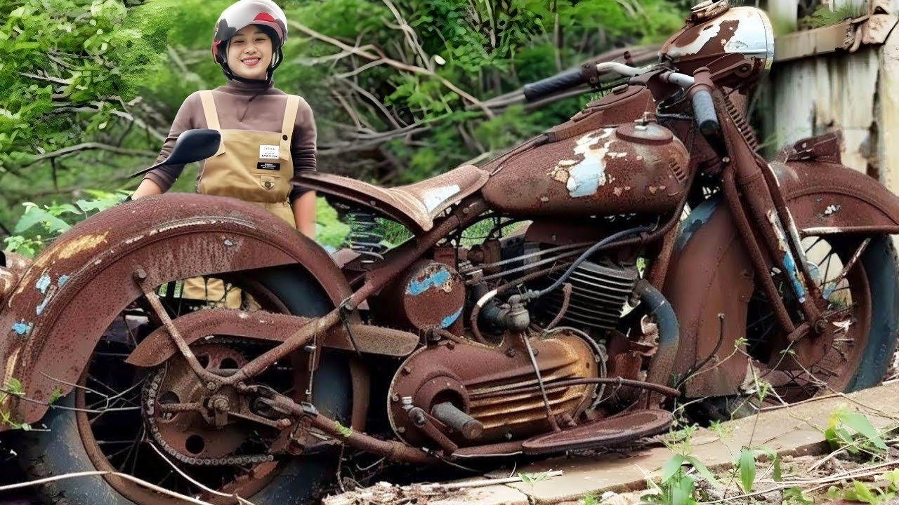 💡Genius girl repairs wrecked motorcycle, severely damaged!