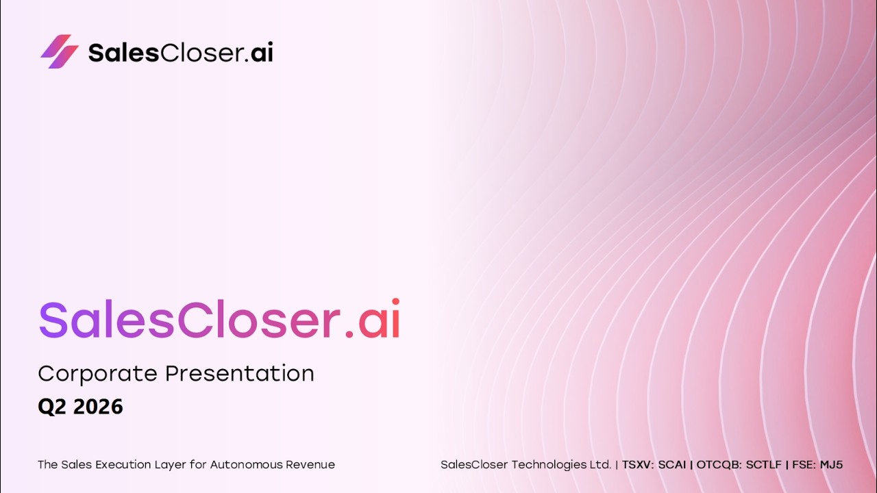 SalesCloser Technologies Ltd. (OTCQB: SCTLF | TSXV: SCAI): Виртуальные конференции для инвесторов