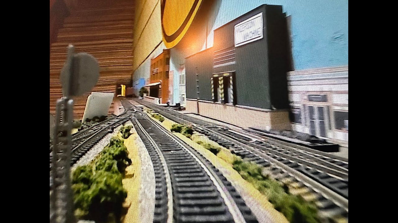 Train Track Goes Through Hole In Staircase!?! Model Train Cab Ride Drivers View