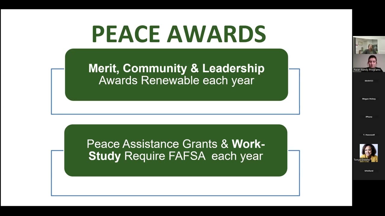 Spring '26 Pacer Family Night - Financial Aid & Student Employment at Peace