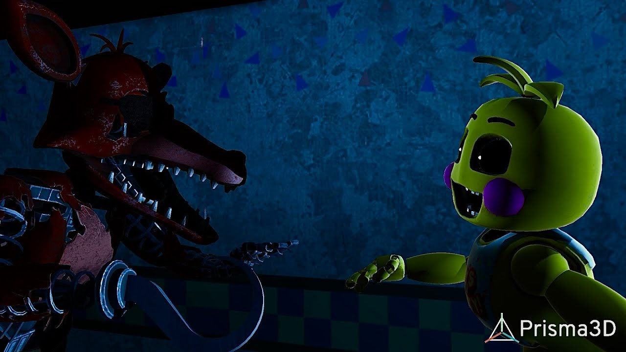 Withered Foxy attacks toy chica (animation)