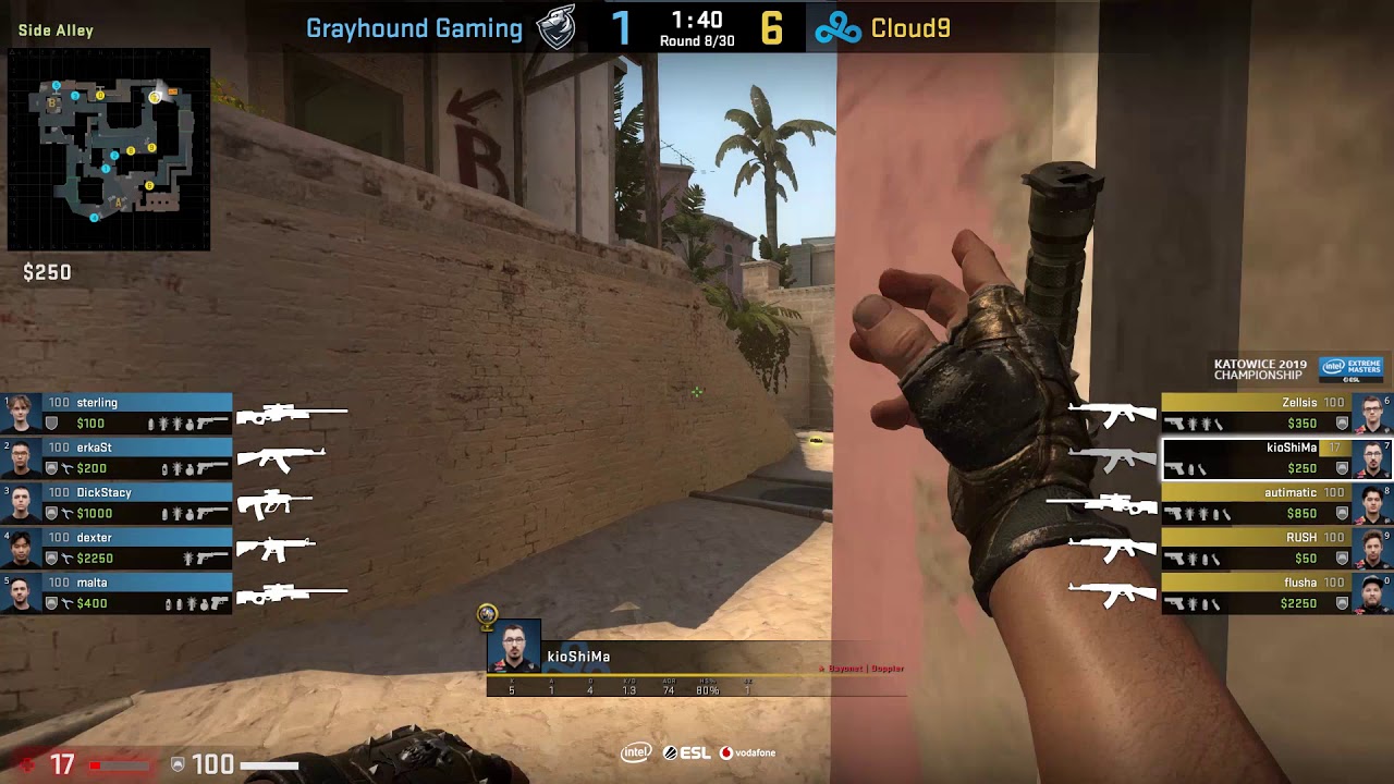 CS:GO POV Demo Cloud9 kioShiMa (27/12) vs Grayhound (de_mirage)