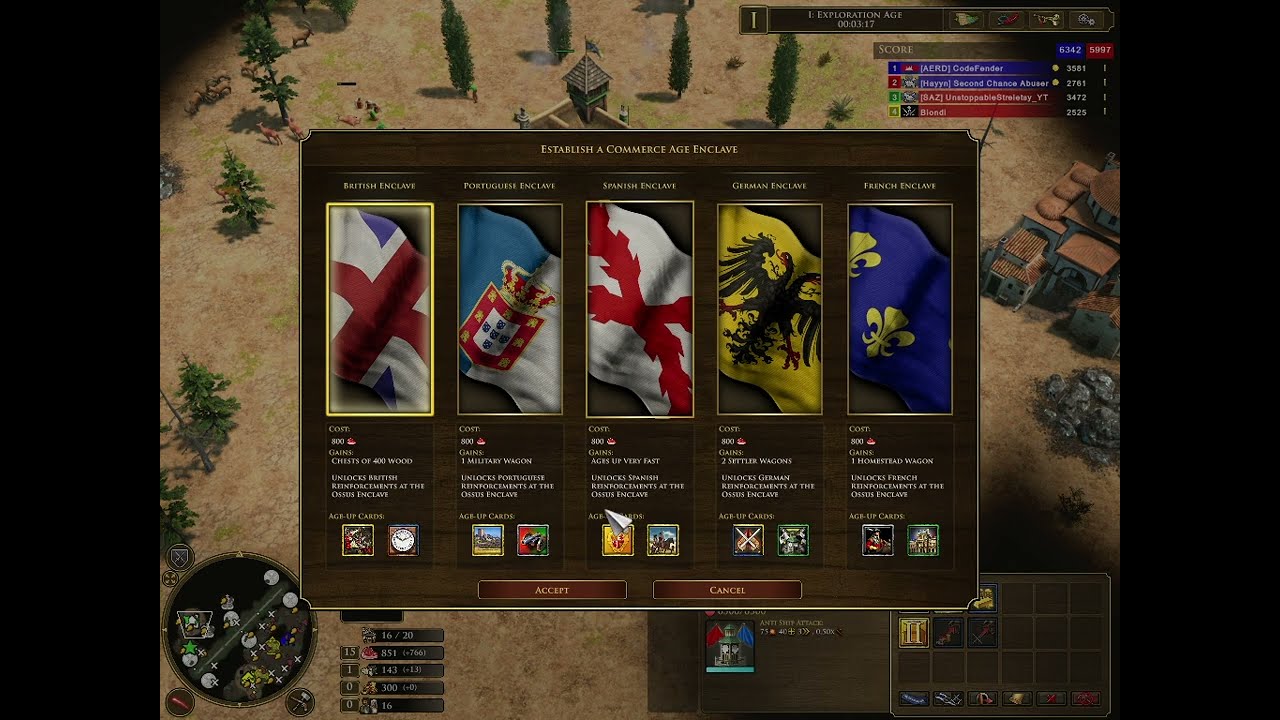 The Circle of Ossus in a 2 vs 2 Environment Age of Empires 3 Definitive Edition Age of The World Mod