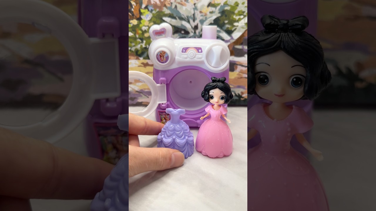 ASMR Unboxing Frozen Elsa & Princess Washing Machine Toy|Satisfying Toy Sounds #shorts #toys #disney