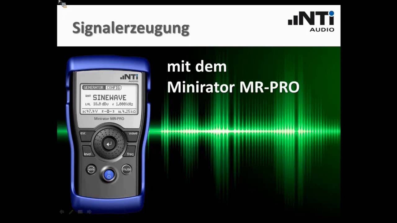 NTi Audio Webinar - Signalerzeugung mit dem Minirator MR-PRO