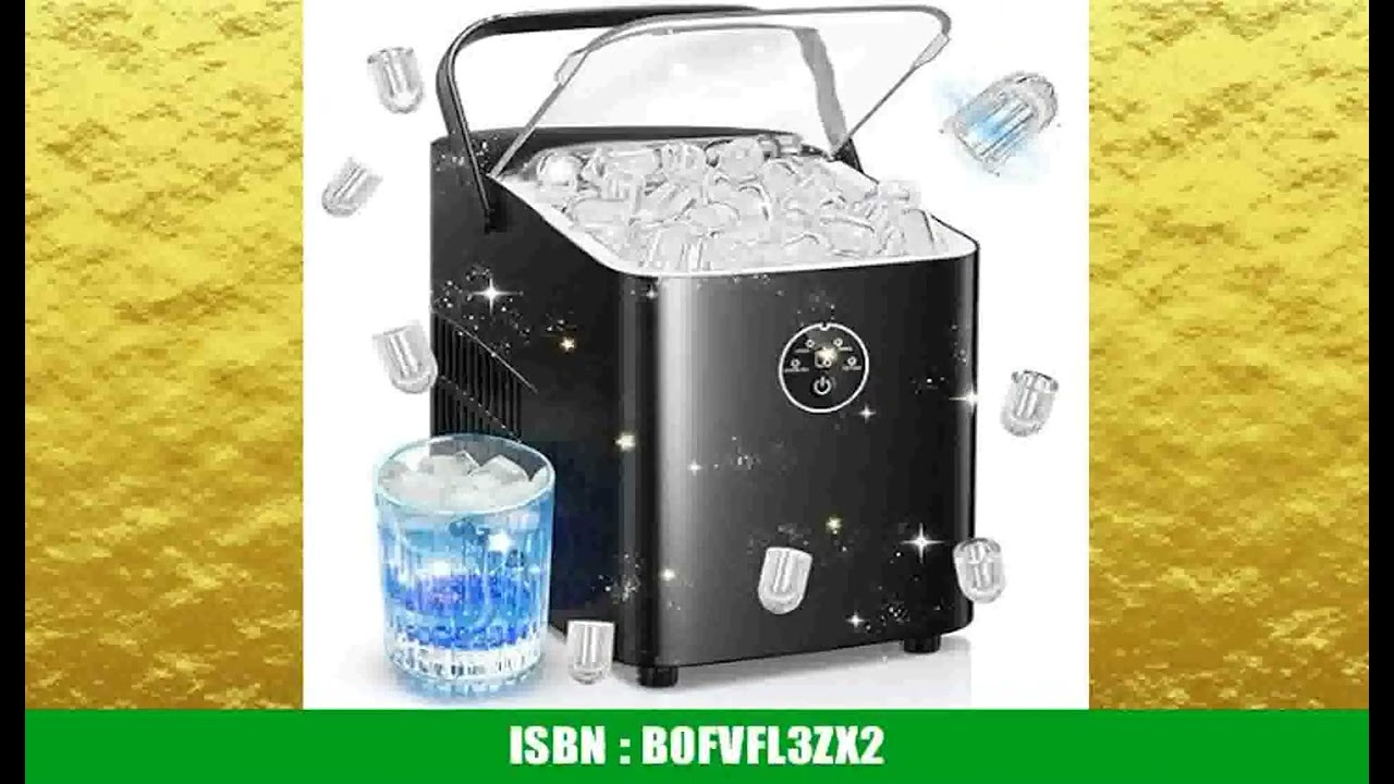 FOHERE EiswÃ¼rfelmaschine 14kg 24 Stunden, EiswÃ¼rfel in 5 Min, 2 GrÃ¶ÃŸen von Bullet Ice,