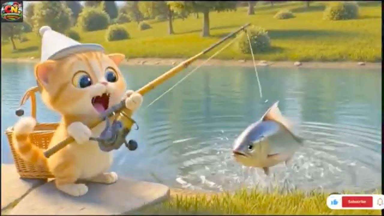 Cute Kitten Goes Fishing! 🐱🐟 Cooking Fish & Going to School | Kids Story Animation