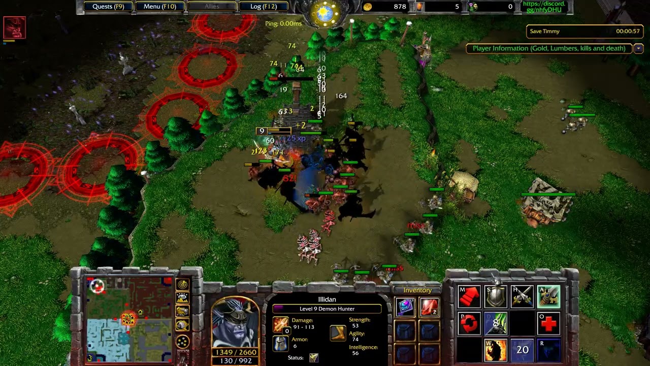 Warcraft III Azeroth Hero Survival - Illidan Impossible Mode (4k) Single Player Run