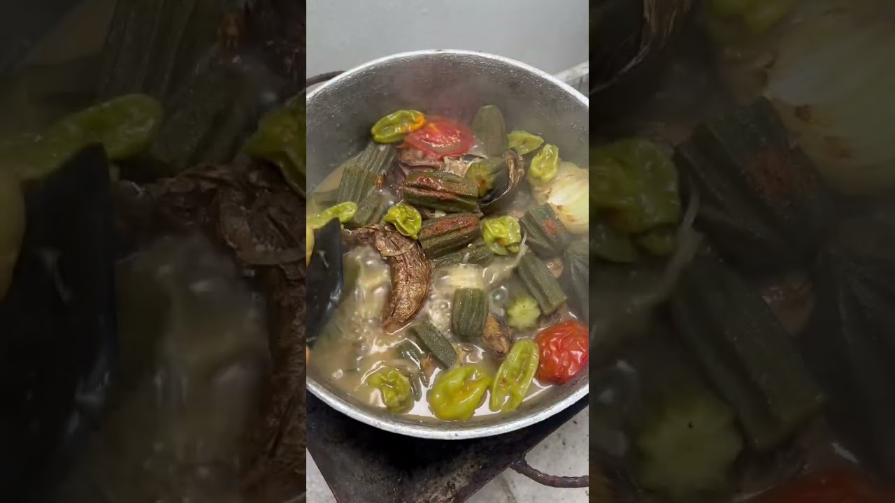 Sauce gombo villageois avec du bon poisson brochet fum&eacute;