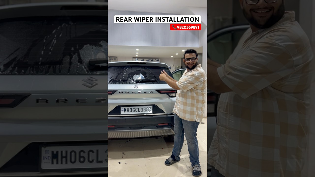 REAR WIPER INSTALLATION IN BREZZA 2025 LXI CNG🌟BREZZA REAR WIPER BREZZA MODIFIED|#brezza #gkmotors