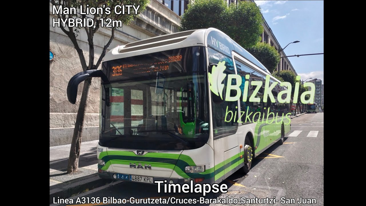 Bizkaibus - Timelapse Línea A3136 Bilbao Gurutzeta/Cruces-Barakaldo-Santurtzi-San Juan