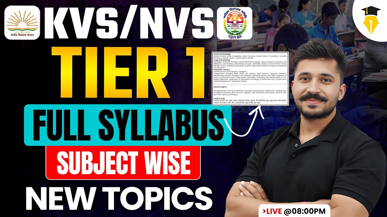 KVS/NVS Tier 1 Syllabus 2025 | KVS/NVS Complete Syllabus Discussion | KVS NVS Syllabus + New Topics