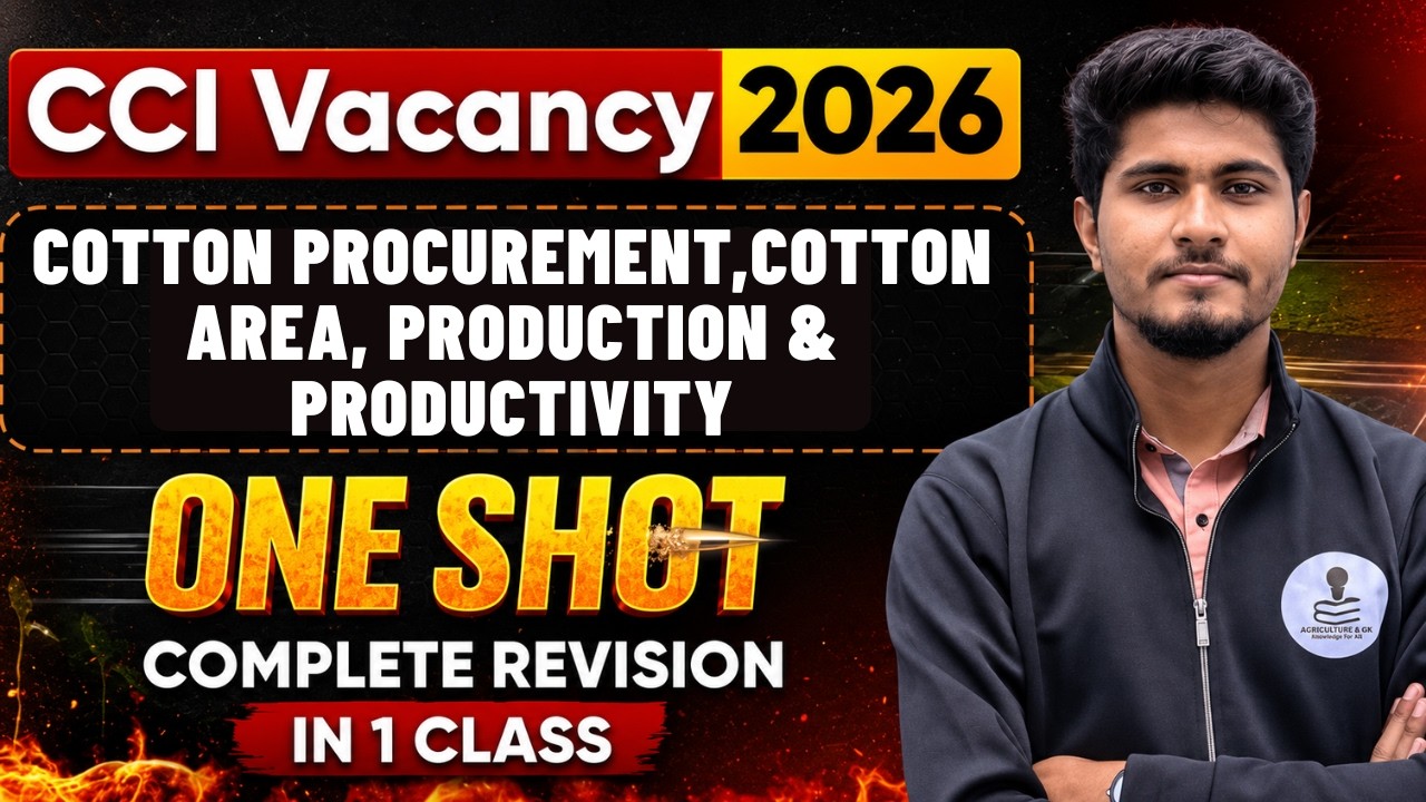 CCI Vacancy 2026 | Cotton Procurement, Area, Production & Productivity Full Revision in One Class