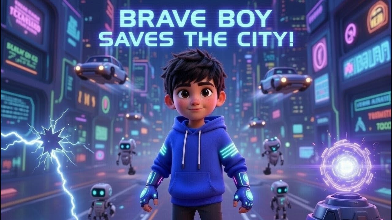 The Brave Boy Who Saved the Techno City 🚀🤖