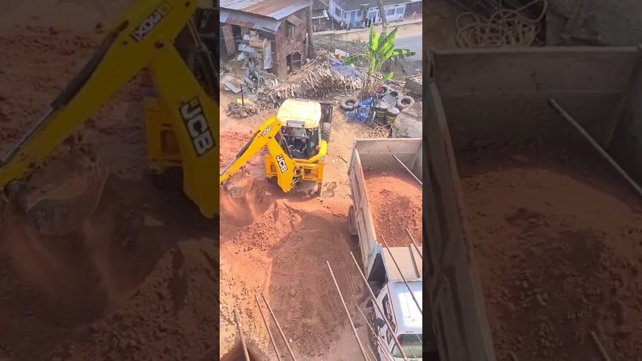 jcb loading soil into a dump truck #jcb #jcbatwork #jcbworking #jcbloadingsoil #jcbloading #jcb3dx