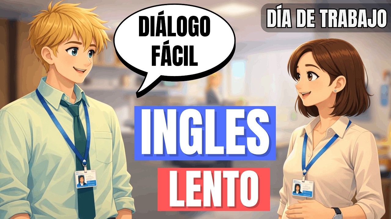 ✨ Diálogo en INGLÉS FÁCIL y LENTO 🇺🇸 | Primer día de trabajo + Listening americano (A2–B1)