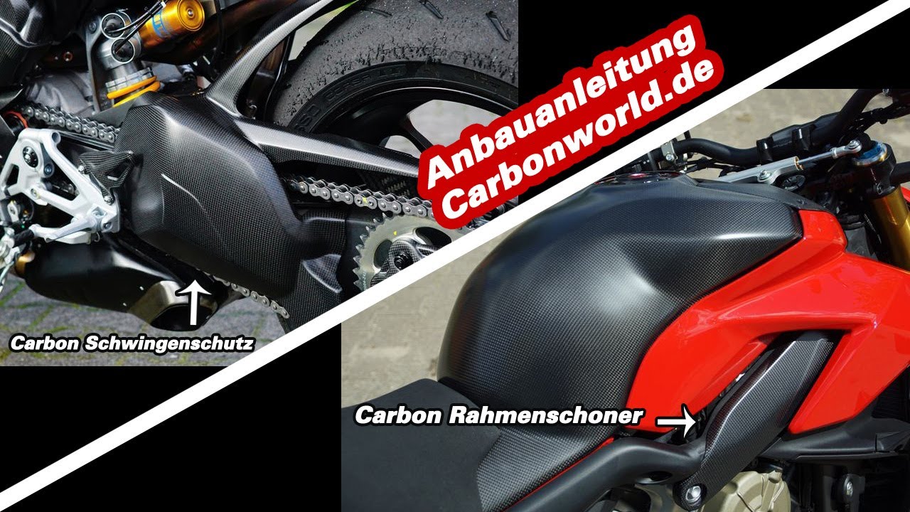 Ducati Streetfighter V4 S Anbauanleitung Rahmenschoner und Schwingenschutz Carbonworld.de