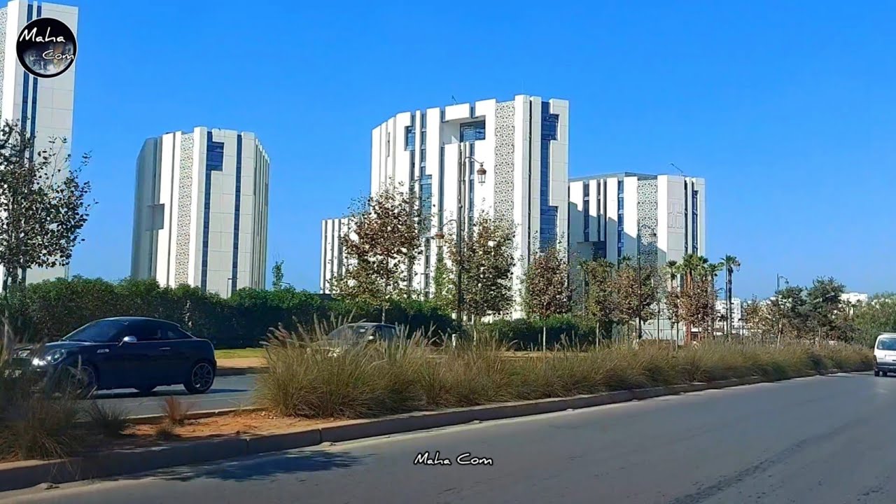 Rabat جولة في شارع عبد الرحيم بوعبيد وسط حي الرياض بالرباط
