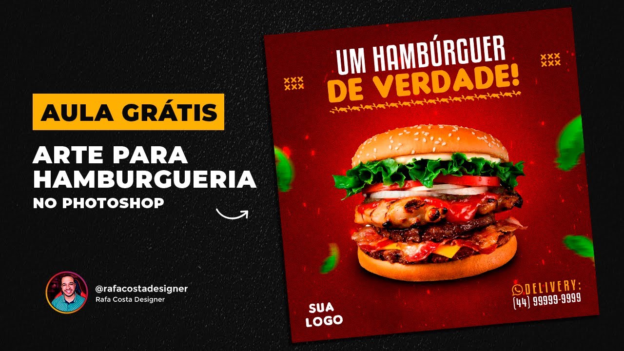 TUTORIAL ARTE PARA HAMBURGUERIA NO PHOTOSHOP (SOCIAL MEDIA)