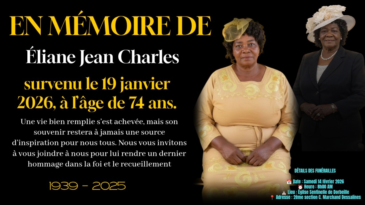 EN MÉMOIRE DE - Éliane Jean Charles -survenu le 19 janvier 2026, à l’âge de 74 ans. PARTI 1#