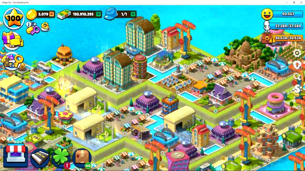 VILLAGE CITY: TOWN BUILDING SIM (DIA 526) LV 100 (MAX)