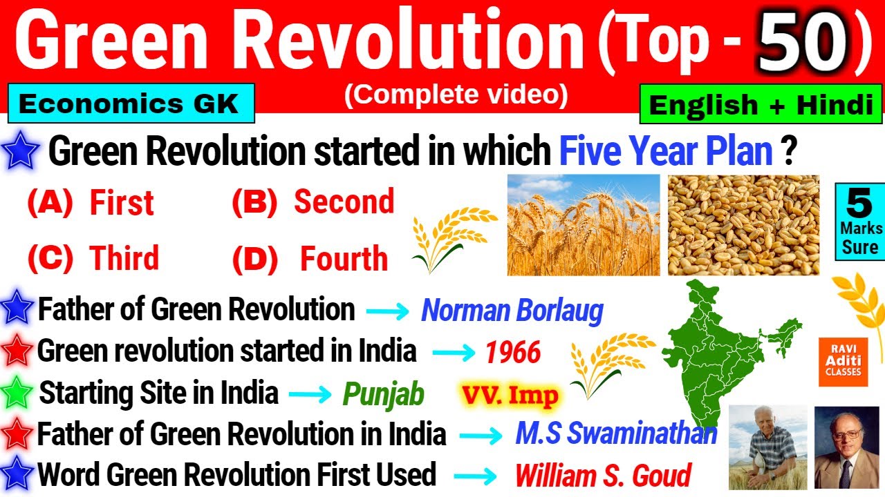 Green Revolution in India 🌾| Most important question | Harit Kranti Gk | Economics GK in English