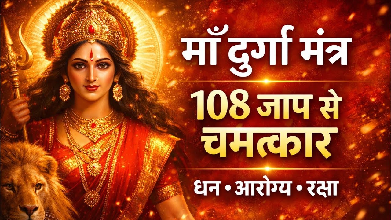 माँ दुर्गा शक्तिशाली मंत्र 🔱 108 जाप से ऐश्वर्य • आरोग्य • शत्रु नाश | Durga Mantra Jaap #MaaDurga