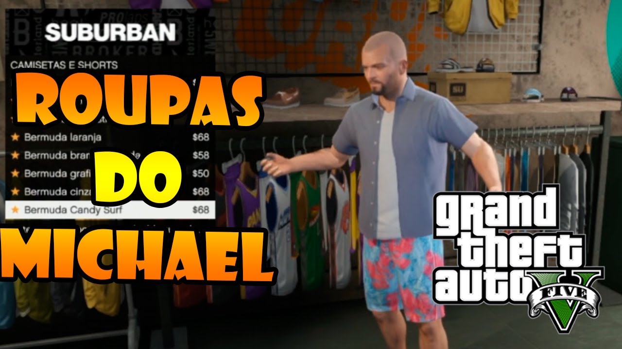 GTA V: TODAS AS ROUPAS DO MICHAEL - VISITANDO TODAS AS LOJAS