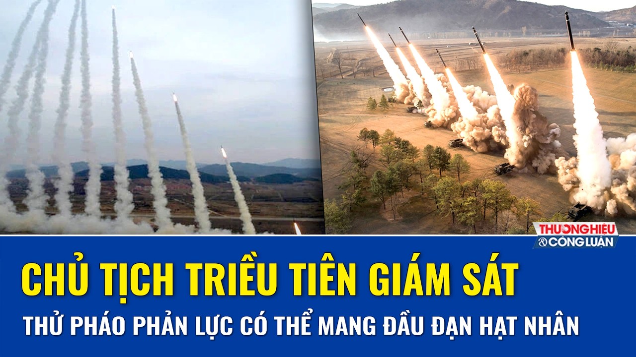 Ông Kim Jong Un giám sát pháo phản lực khủng của Triều Tiên phô diễn đòn tấn công sâu vào lòng đất