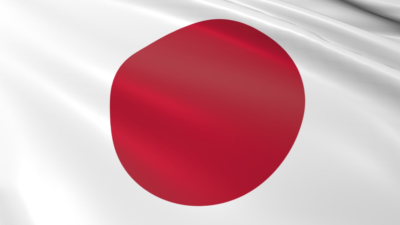 Flag of Japan waving in the wind - Flag animation - Motion background - 4K UHD