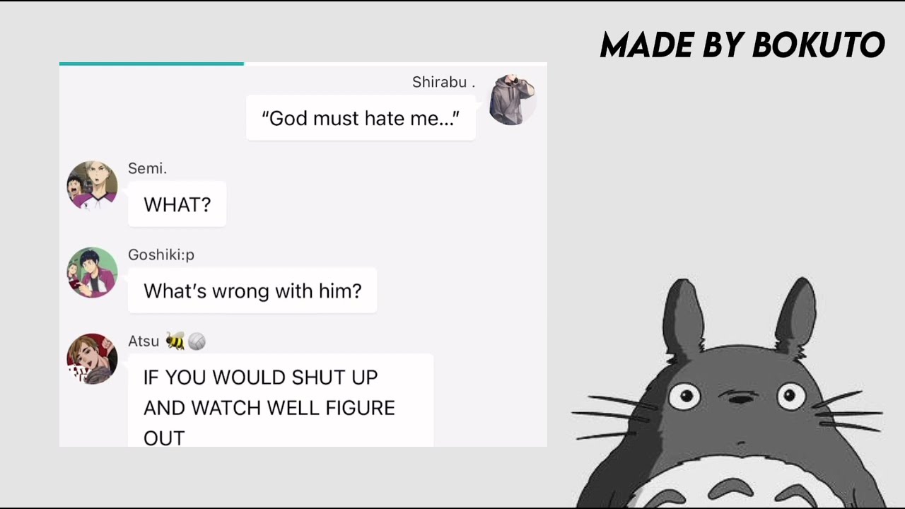 Shirabu FTM AU angst. | HAIKYU texts | LIVE AU | No ships