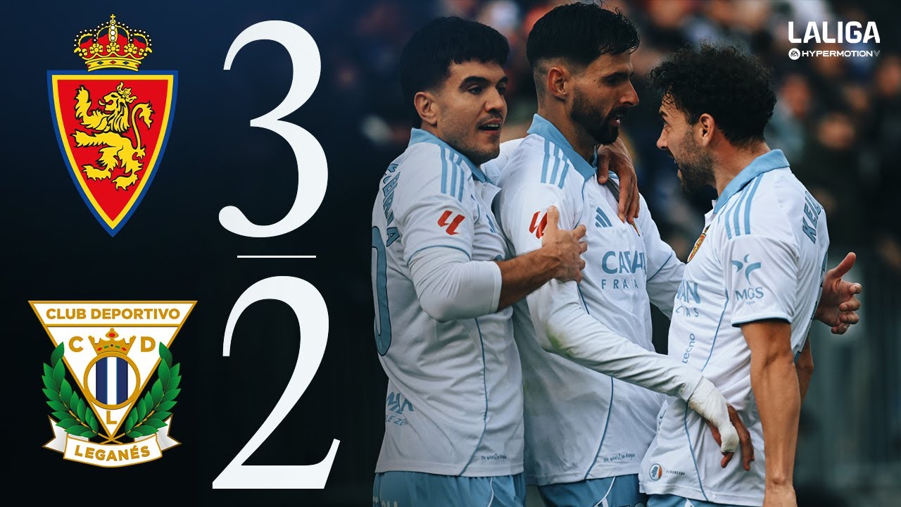 RESUMEN | Real Zaragoza 3-2 CD Legan&eacute;s | LaLiga Hypermotion