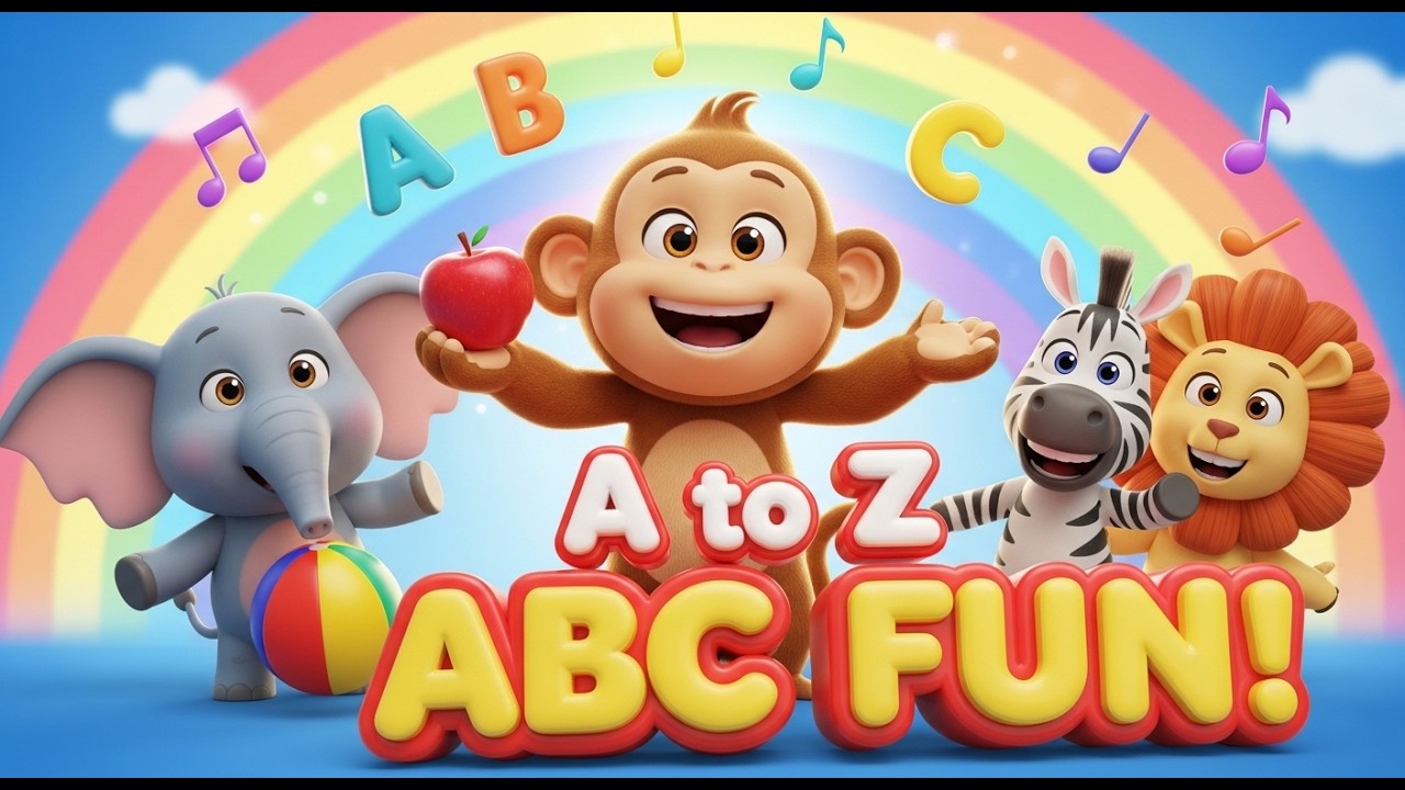 ABC poem A to Z 🎵 Learn Alphabet with Funny Animals | Kids Cartoon