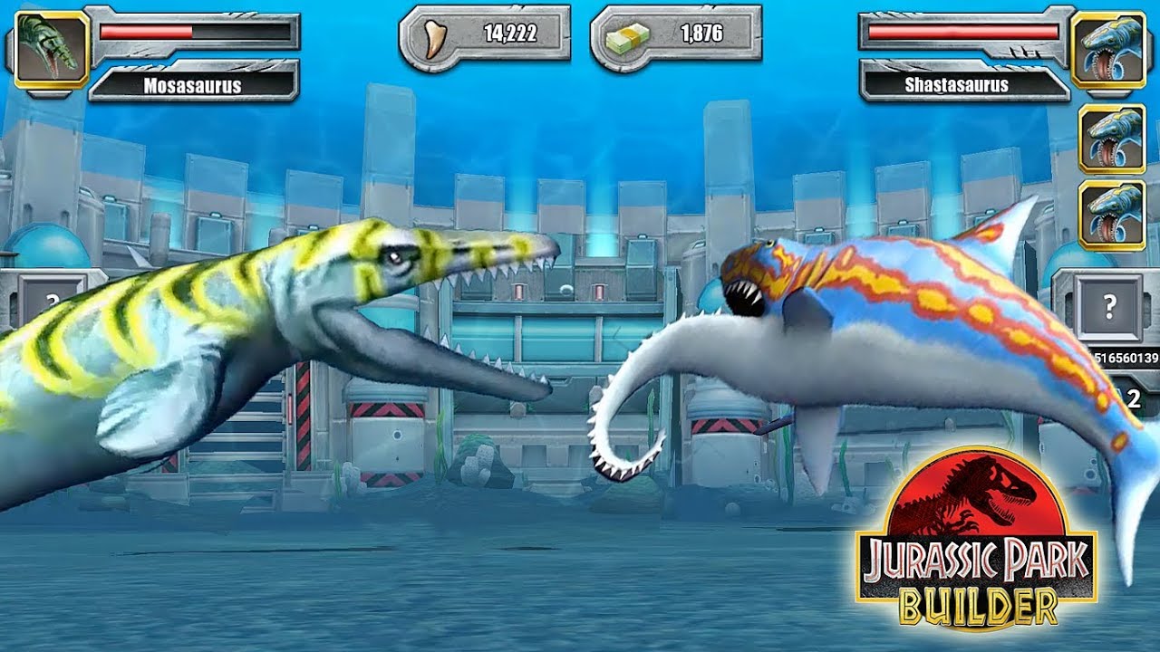HELICOPRION VS MOSASAURUS - JURASSIC PARK BUILDER || AQUATIC TOURNAMENT