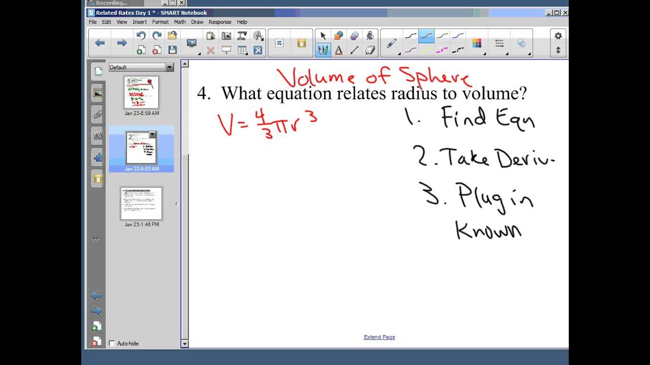 Related Rates - Sphere, Volume