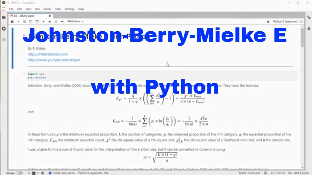 Python - Johnston-Berry-Mieke E (effect size for Gof)
