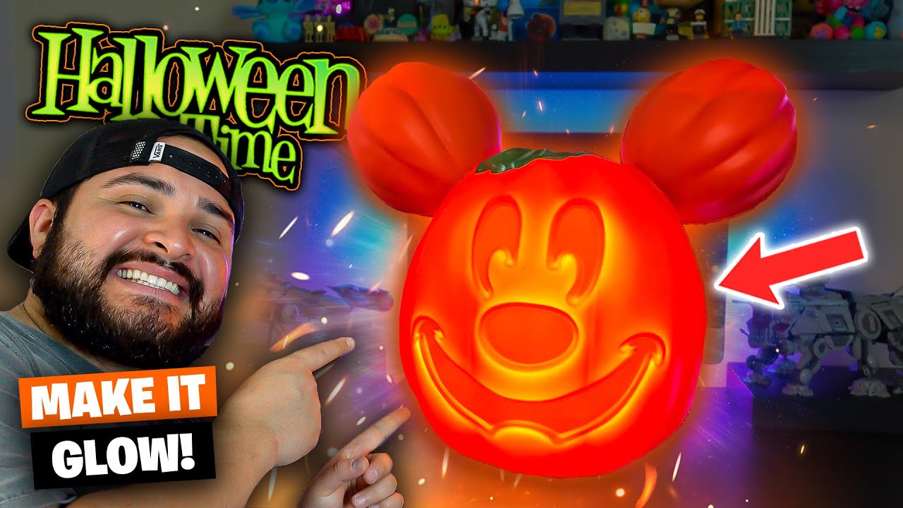 🎃 We Made It GLOW! | MODIFYING The Disneyland GIANT Halloween Mickey Pumpkin! | Disney DIY At Home!