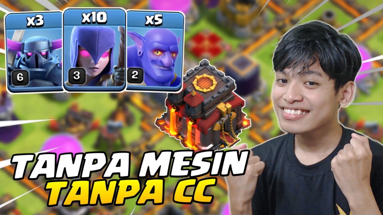 TANPA CC TANPA MESIN Dan Tinggal Nyanyi? Pekka Witch Bowler TH 10 - COC Indonesia