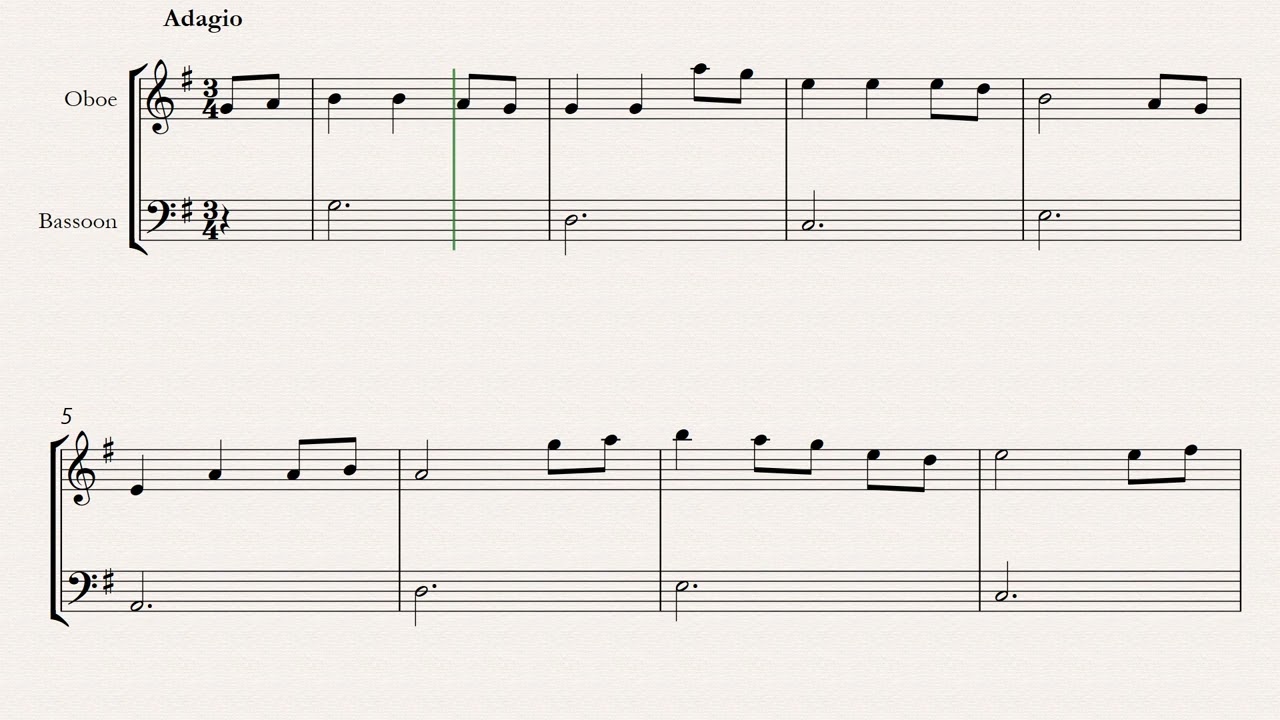 eleanor plunket oboe and bassoon - easy sheet music