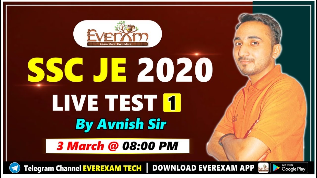 SSC JE 2020 LIVE TEST - 01 || AVNISH SIR #civil_engineering