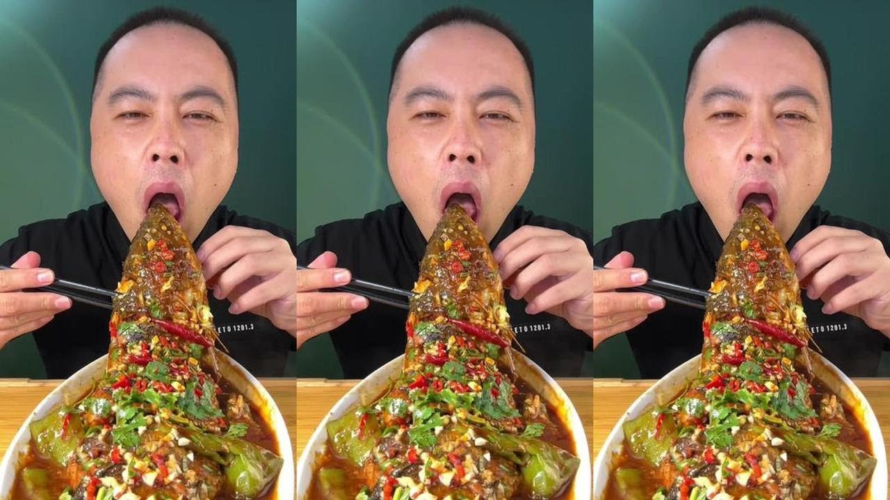 Braised bighead carp ASMR: Delicious and juicy meat, rich broth, melts in your mouth
