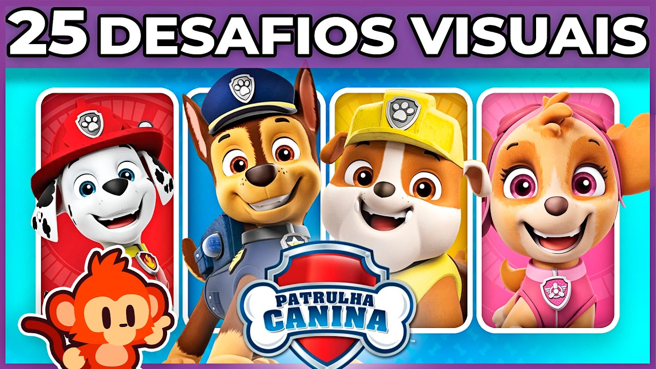 🐶🚔 PATRULHA CANINA  | DESAFIOS VISUAIS 👁️ | jogos para testar sua visão #macaquiz #patrulhacanina