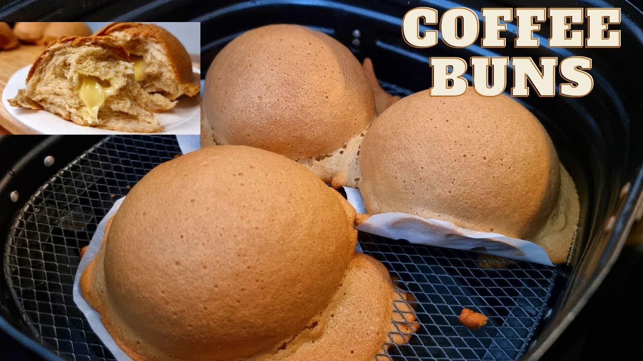 CRUSTY AND FLUFFY AIRFRIED COFFEE BUNS / COFFEE PAPPAROTI / AIR FRYER RECIPE / LENEY KITCHEN