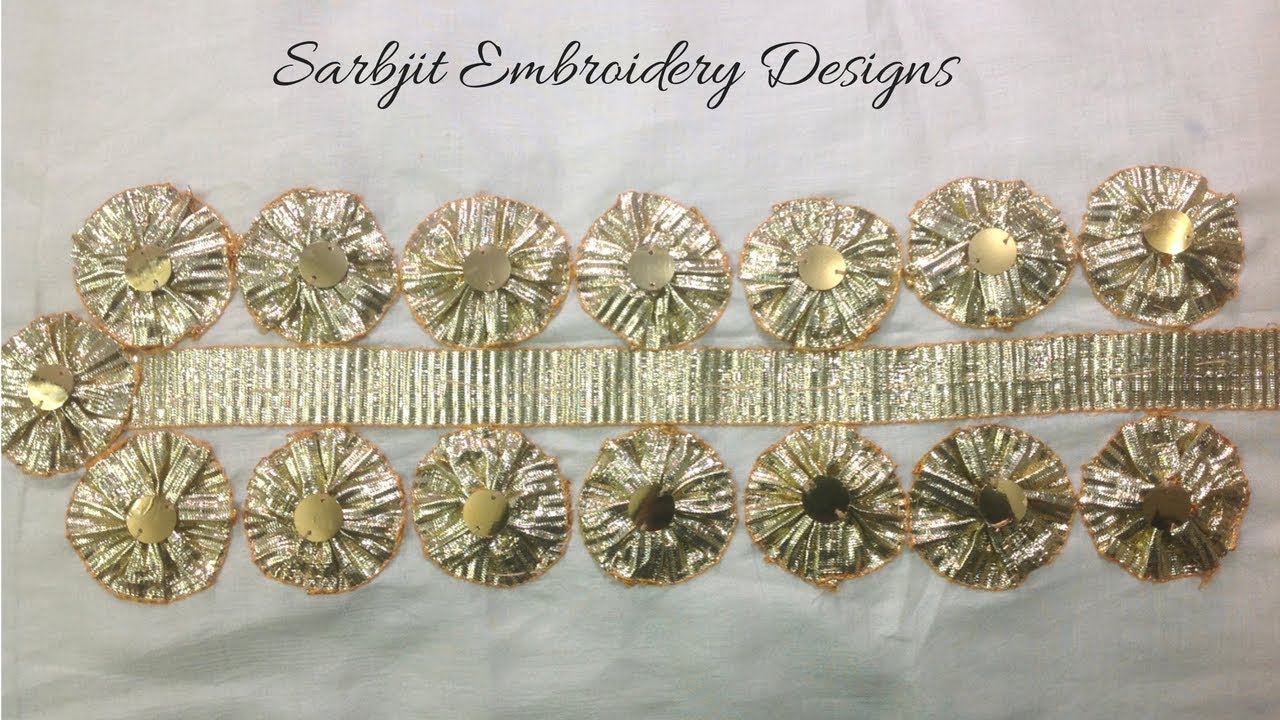 Hand Embroidery | How to Add Gotta Flowers on Neckline of Suit