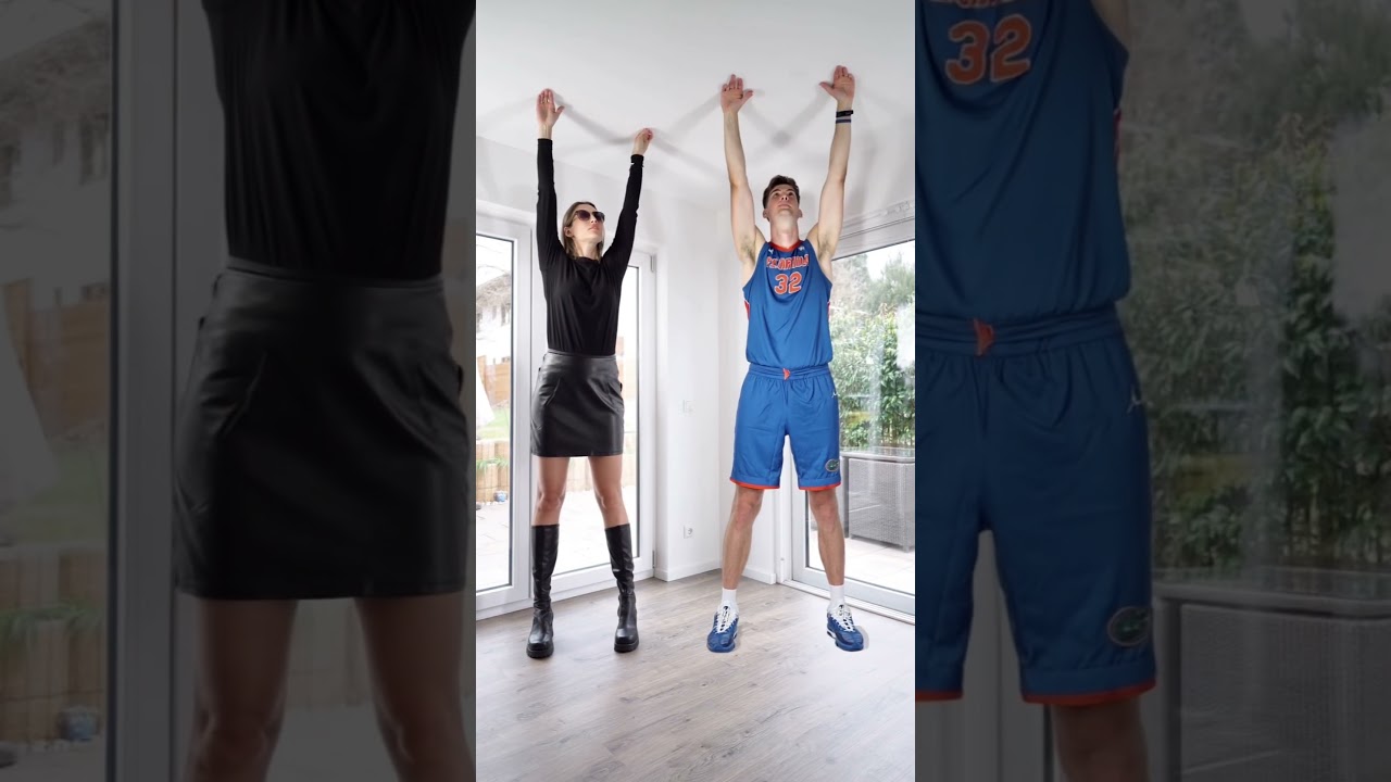 7ft9 - 236cm tall Olivier Rioux and me! #tallgirl #tallwoman #Olivierrioux